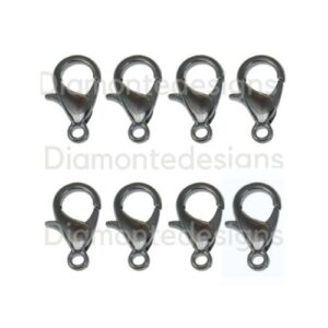 12mm Gun Metal Black Lobster Claw Clasps Jewellery Findings