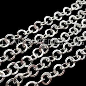 2 Metre's Silver Plated Flat Round Link Chain 6mm x 6mm Links Jewellery i278