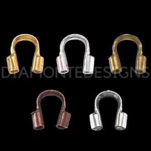 100 Pcs - 0.6mm Wire Guards Jewellery Craft Wire Guardians - Silver Gold Bronze Plated etc