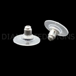 Silver Plated Ear Nuts Stoppers Earring Backs 11mm x 7mm UK