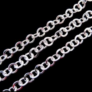 1 Metre Silver Plated Large Link Flat Rolo Chain 7mm Jewellery Beading E22