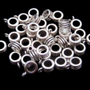 20 Pcs - Tibetan Silver Barrel Bails Jewellery Beading Craft Findings G105