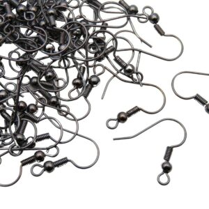 18mm Black Plated Fish Hook Earwires Jewellery Findings Earwire Posts