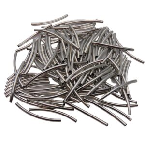 40 Pcs - 25mm Antique Silver Curved Tube Spacer Beads Jewellery Findings - J157
