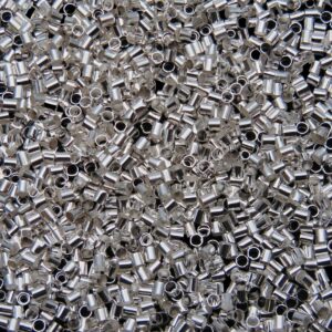 1.5mm Silver Plated Tube Crimp Beads Jewellery Findings Craft Beading UK