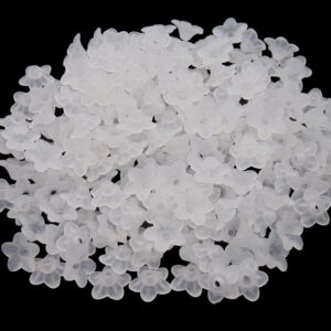 10mm White Acrylic Frosted Lucite Bead Caps Flower Design Beading Jewellery Beading UK