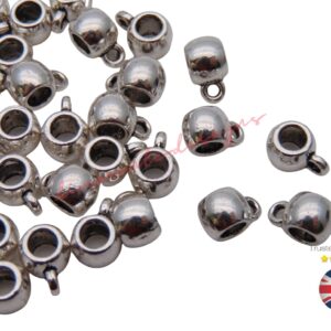30 Pcs - Tibetan Silver 9mm Jewellery Bails Beads Craft Pendant Hanger Hangers - i131