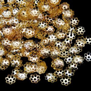 400 Pcs - Gold Plated 5.5mm Bead Caps Jewellery Craft Findings Beading G18