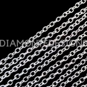 1 Metre's Silver Plated Dainty Chain 3mm x 2mm Links Craft Beads Jewellery A345