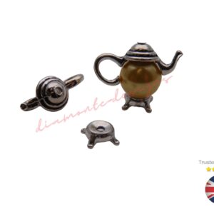 10 Sets - Tibetan Silver Novelty Teapot Bead Caps to fit 10mm Beads Jewellery Findings Craft UK - A238