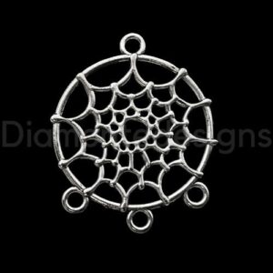 10 Pcs - Tibetan Silver Dream Catcher Connector Charms Jewellery Pendant Connectors Findings Craft D228