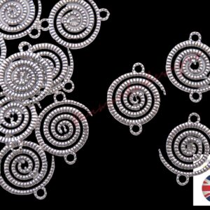 10 Pcs - Tibetan Silver Swirl Spiral Connector Charms Jewellery Pendant Connectors Findings Craft A263
