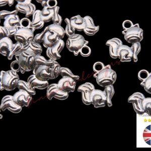 10 Pcs - 15mm Tibetan Silver Vixen Fox Charms Kids Animal Jewellery Pendant A331