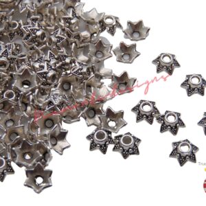 80 Pcs - Tibetan Silver Dainty 6mm Bead Caps Jewellery Beading Findings D14
