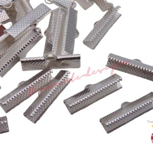 Silver Plated Ribbon End Clasps 25mm x 6mm Jewellery Findings Craft Beading UK