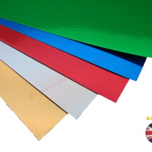 Premium Coloured A4 Mirror Card Xmas Mirrored Board Metallic Shiny Craft 300gsm
