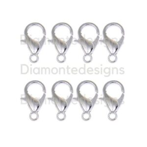 10mm Silver Plated Plated Lobster Claw Clasps Necklace Bracelet Findings Fastener UK