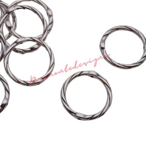 10 Pcs - 20mm Tibetan Silver Twisted Closed Bead Frame Ring Connector Jewellery Craft - F103