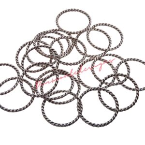 10 Pcs Tibetan Silver 25mm Twisted Closed Connector Jump ring Linking Ring E84
