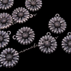 10 Pcs Tibetan Silver Daisy Charm 21mm Jewellery Flower Head Daisys Charms C310