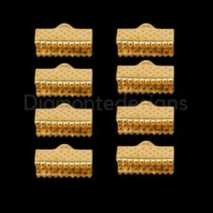 Gold Plated 13mm x 8mm Jewellery Ribbon End Clasps Cord Ends Claw Findings Craft UK