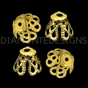 Gold Plated 7.5mm Filigree Style Bell Bead Caps Jewellery Craft Findings