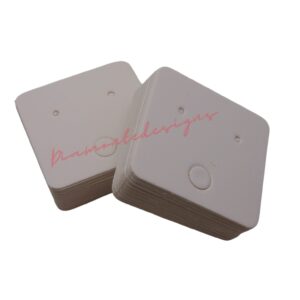 50 Pcs - White Earring Jewellery Display Business Cards Stud UK - F144