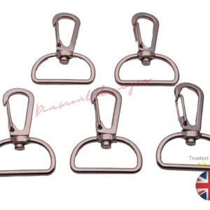 40mm D Shape Silver Coloured Lobster Trigger Swivel Clasps Snap Hook Keyring UK