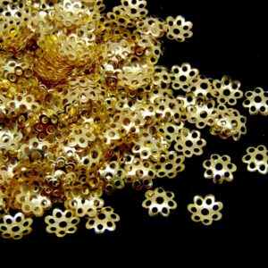 400 Pcs - Gold Plated 5.5mm Bead Caps Jewellery Craft Findings Beading G18