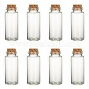 50mm Glass Wishing Bottles / Vials & Cork Stopper Storage Pendant Jewellery C131