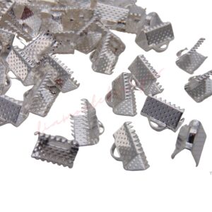 10mm Silver Plated Jewellery Ribbon End Clasps Clamps Cord Ends Findings UK