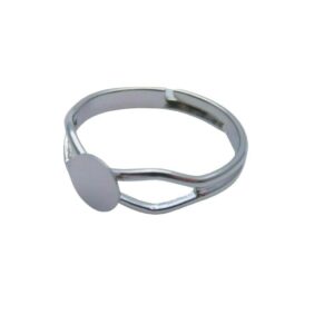 Silver Plated Adjustable Ring Blanks 6mm Flat Pad Glue Jewellery Findings UK