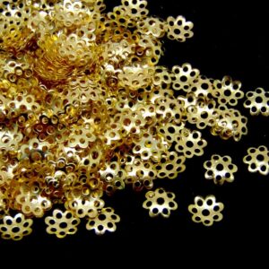 Gold Plated 8mm Jewellery Making Bead Caps Findings Craft Beading