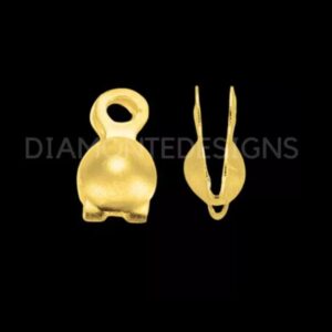 8mm Gold Plated Calottes Clamshell Necklace End Tips Crimp Knot Covers UK