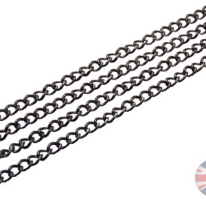 2 Metres of Gun Metal Black Colour Chain 4mm x 3mm Jewellery Beading Craft A271