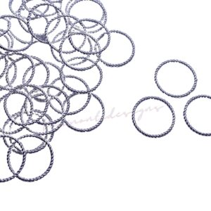 25 Pcs Silver Plated 18mm Twisted Closed Connector Jump rings Linking Ring D70