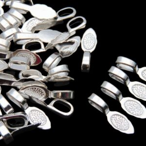 26mm Bright Tibetan Silver Fancy Glue on Bails Pendant cabochon Jewellery UK
