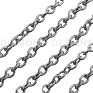 2 Metres of Gun Metal Silver Colour Cable Chain 5mm x3.5mm Jewellery Beading Q53