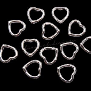 30 Pcs Tibetan Silver Heart Bead Frames 14mm Craft Beading Jewellery Charms J29
