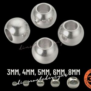 Stainless Steel 304 Round Spacer Beads 3mm - 8mm Rondelle Jewellery Findings  UK