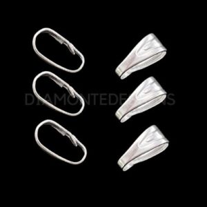 150 Pcs - 7mm Silver Plated Spring Pinch Bails Jewellery Craft Findings D68