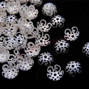 100 Pcs - 10mm Silver Plated Filigree Bead Caps Jewellery Findings Craft A68