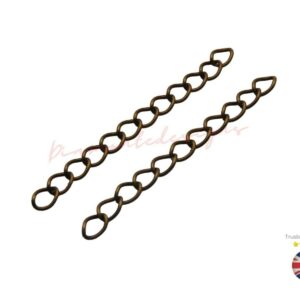 50 x Antique Bronze Extender Chain 5.5 x 4mm Links Extended 50mm Length E19