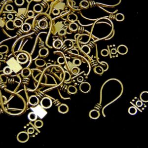 10 Pcs - Golden Tibetan Silver Fancy Hook and Eye Toggle Clasps Findings i216