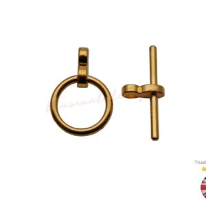 10 Sets Golden Tibetan Toggle Clasps 18mm x 11mm Findings Clasp Bead i144