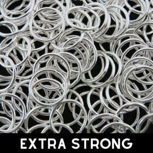50 Pcs - EXTRA LARGE / STRONG JUMP RINGS Silver Plated 10mm 12mm 14mm 16mm 18mm