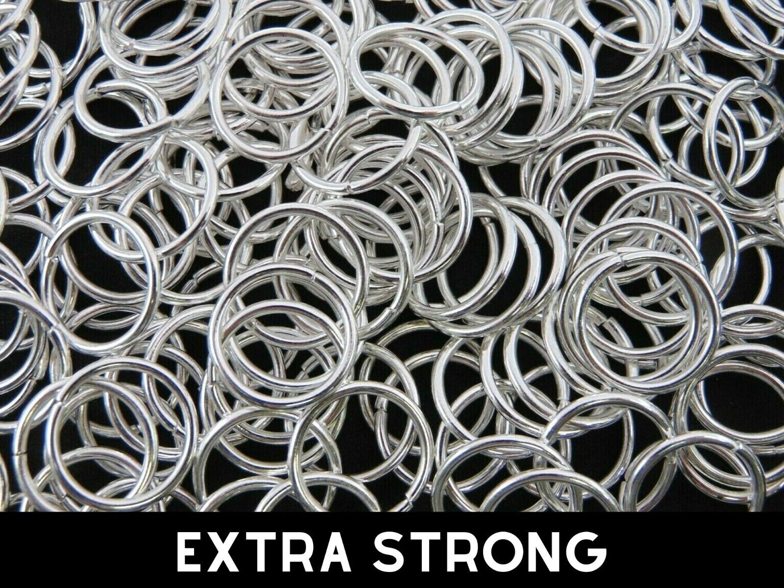 Silver 50 Pcs EXTRA LARGE STRONG JUMP RINGS Silver Plated 10mm 12mm 14mm 16mm 18mm 