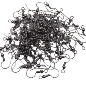 18mm Gun Metal Black Plated Earwires Fish Hook Jewellery Findings Craft