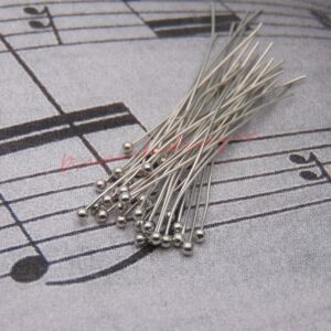 100 Pcs 35mm Antique Silver Plated Ball Head Pins Jewellery Craft Findings D206