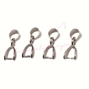 20 Pcs Antique Silver Plated Pendant Pinch Bails 15mm x 5mm Jewellery Bail J266